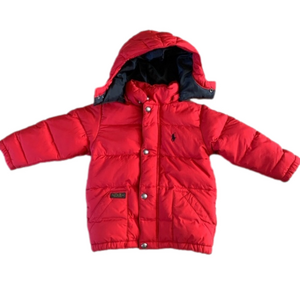 Polo Ralph Lauren Red Puffer Down Winter Coat Size 2T